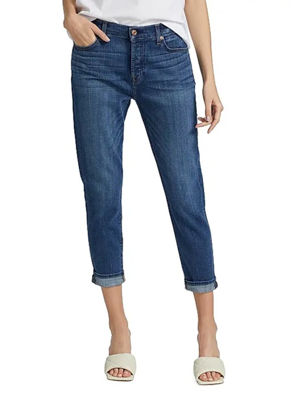 7 FOR ALL MANKIND Womens Josefina Feminine Boyfriend Jeans Size 29 US 8 Blue NWT